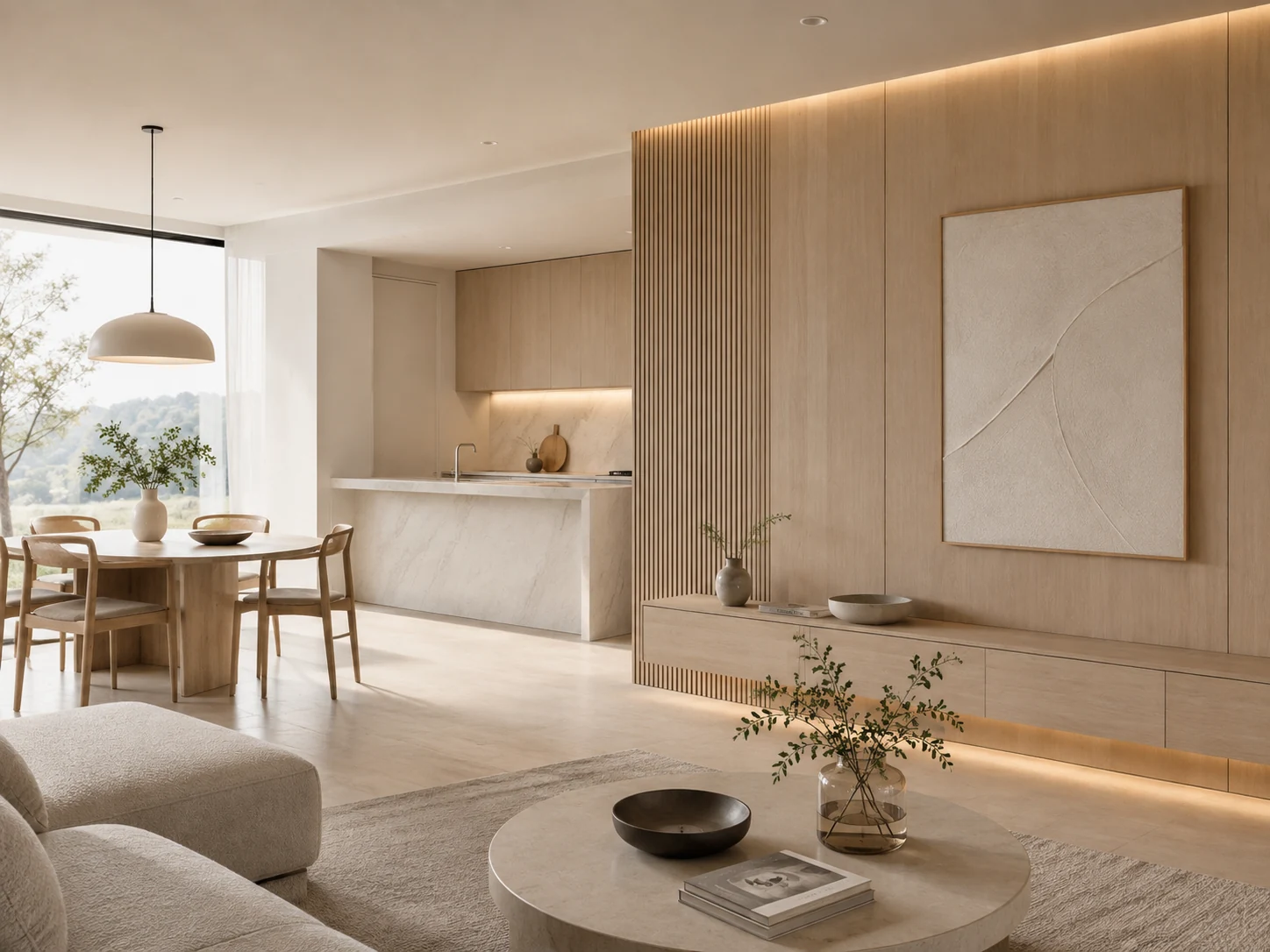 Representative architectural interior application using premium decorative surfaces